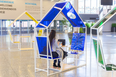 Du mobilier détente contemporain par la firme de design Machine. (Groupe CNW/Palais des congrès de Montréal)