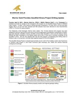 Warrior Gold Provides Goodfish-Kirana Project Drilling Update (CNW Group/Warrior Gold Inc.)