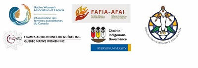 Logos: AFAC, AFAI, ONWA, FAQ, Chair in Indigenous Governance - Ryerson University (Groupe CNW/Association des femmes autochtones du Canada)