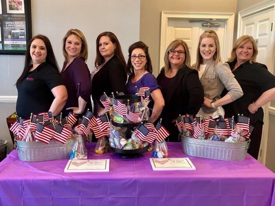 Staff members at Little Rock Family Housing show their support for Month of the Military Child (PRNewsfoto/Hunt Military Communities) Staff members at Little Rock Family Housing show their support for Month of the Military Child (PRNewsfoto/Hunt Military Communities)