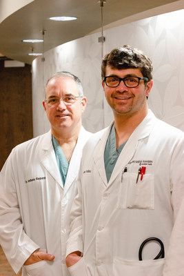 Dr. Anthony Raspanti (left) and Dr. Graydon Stallard (right) were the first in North Carolina to perfrom a minimally-invasive procedure to repair a patient's fractured ribs. The surgery was performed at CaroMont Regional Medical Center in Gastonia.