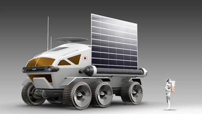 Manned, pressurized rover for lunar surface mobility and exploration. Courtesy of Toyota Motor Corporation