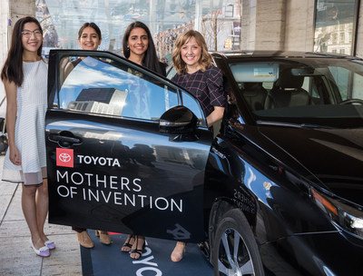 Toyota Honors 2019 Mothers of Invention Jeanny Yao, Shubham Issar, Amanat Anand and Paige Chenault at the 10th Annual Women in the World Summit.