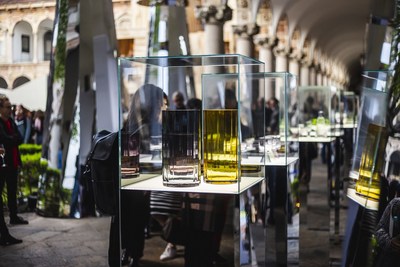 Polish glass icon KROSNO shines bright in Milan Exposition “Sacred Geometry” within the framework of Fuorisalone. (PRNewsfoto/KROSNO)