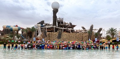 Most Nationalities In a Swimming Pool at Yas Waterworld.