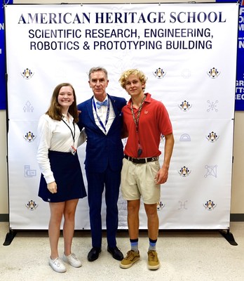 Bill Nye “The Science Guy” spent the day with students from American Heritage School in Boca Raton, Florida to celebrate the grand opening of their new science research, engineering, and robotics building.