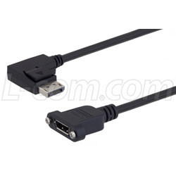 面板安裝式直角型DisplayPort線纜