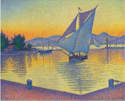 Paul Signac (1863-1935), Le Port au soleil couchant, Opus 236 (Saint-Tropez) (1892)