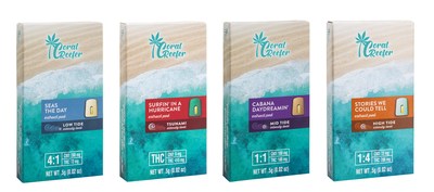 Coral Reefer vaporizer formulas have four different CBD-to-THC ratios that range from mild to high intensity (Low Tide, Mid Tide, High Tide and Tsunami) and were developed to provide tailored benefits for adults seeking pain relief, mood management, or total body relaxation.