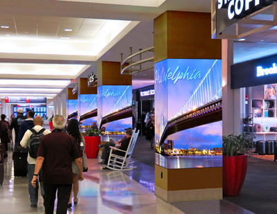 Clear Channel Airport's new ad program at the Philadelphia Intl. Airport compliments terminal aesthetics and optimizes space to connect and engage with travelers.