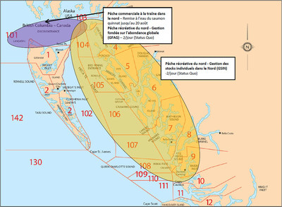 Mesures de gestion du saumon quinnat du fleuve Fraser dans les zones de pche du sud et du nord de la Colombie-Britannique (Groupe CNW/Pches et Ocans Canada)