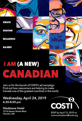 COSTI brings together successful new Canadians in an empowering campaign (CNW Group/COSTI Immigrant Services)
