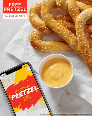 Free Pretzel at Pretzelmaker for Rewards Members on National Pretzel Day!