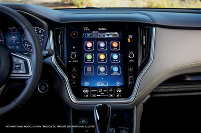 The available vertically mounted 11.6-inch touchscreen infotainment system in the 2020 Outback more closely mirrors the form and function of a smartphone or tablet. (CNW Group/Subaru Canada Inc.)