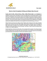 Warrior Gold Completes Drilling and Stakes New Ground