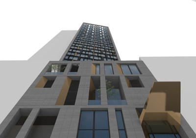 Rendering of the world's future tallest modular hotel, AC Hotel New York NoMad (Design and photo credit: Danny Forster & Architecture)