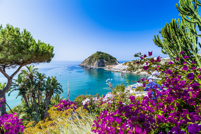 Ischia offers stunning views of the Bay of Naples and some of the best beaches in Italy.