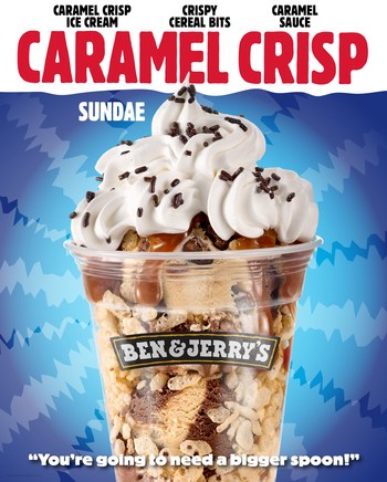 Ben & Jerry’s has three new flavors, available only in Scoop Shops: Toffee Break, Nutty Caramel Swirl, and Caramel Crisp.