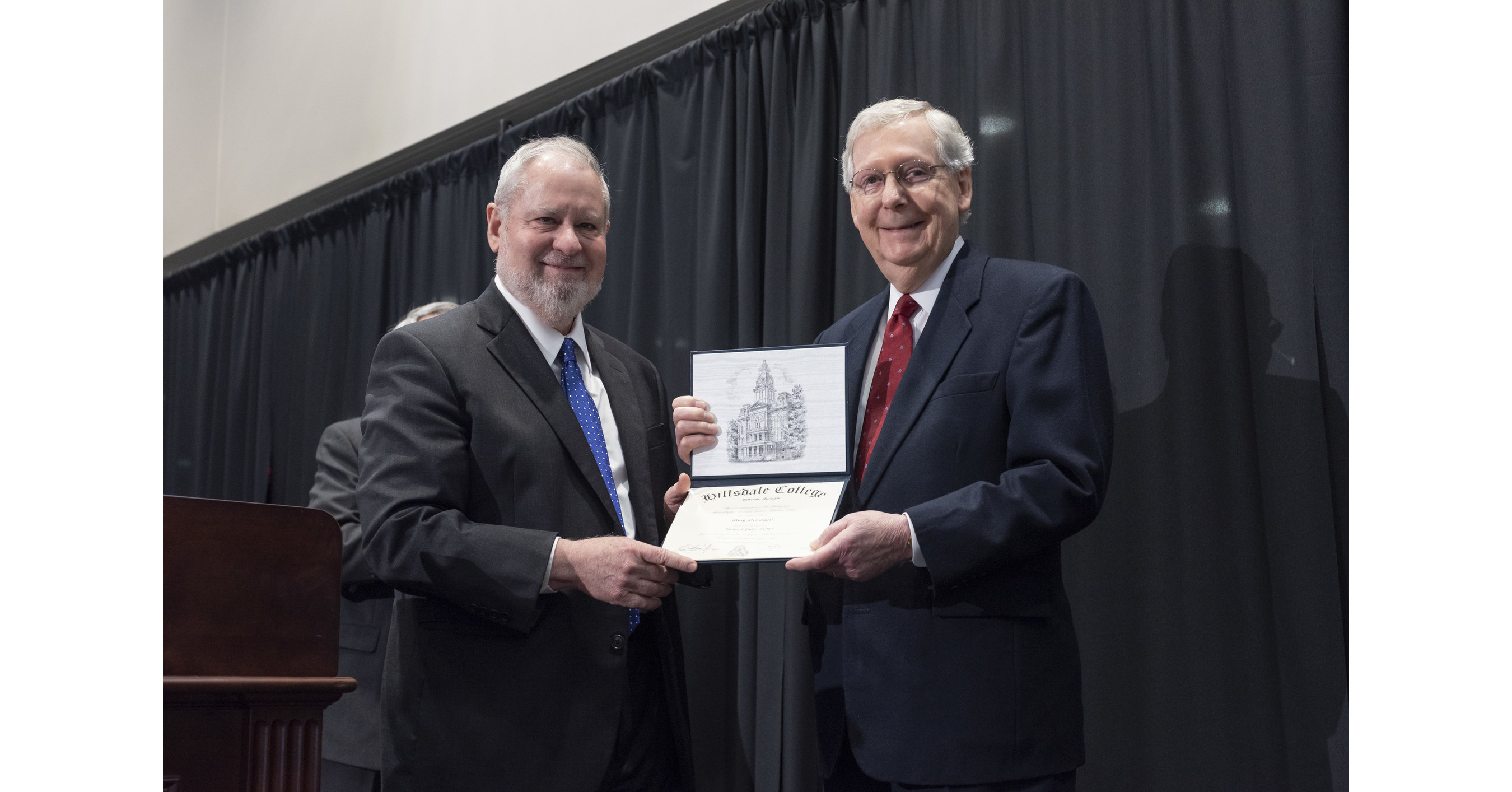 Hillsdale College Presents Senator Mitch McConnell with Honorary Degree