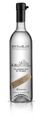 Pennsylvania Pure Distilleries is proud to announce the 10th Anniversary of its multiple award-winning spirit, Boyd & Blair Potato Vodka. In commemoration of this milestone, the distillery has released limited edition 10th Anniversary bottles paying homage to the Pittsburgh skyline and celebrating the birthplace of the craft spirit. Limited edition bottles are available for purchase in PLCB stores in major markets across the country.