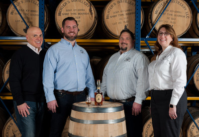 (from left to right) Michter's President Joseph J. Magliocco, Michter's Distiller Matt Bell, Michter's Master Distiller Dan McKee, Michter's Master of Maturation Andrea Wilson (PRNewsfoto/Michter’s Fort Nelson Distillery)