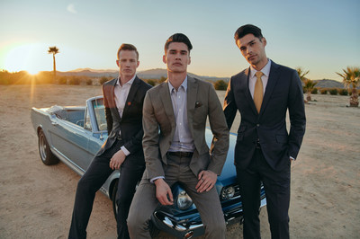 INDOCHINO, the global leader in made to measure apparel, is introducing Australian men to a revolutionary new shopping experience and launching online today. [Pictured L-R: Chester Plaid Charcoal Suit, Cavalry Twill Dark Tan Suit, Corby Mini Check Charcoal Suit] (CNW Group/Indochino Apparel Inc.)