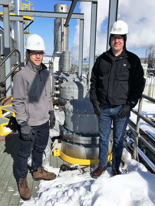 Ben Potratz, Engineering Manager at Fox River Valley Ethanol & Ace Ethanol with Sean Lorimor, Whitefox Technologies Field Engineer during Ace Ethanol Installation.
