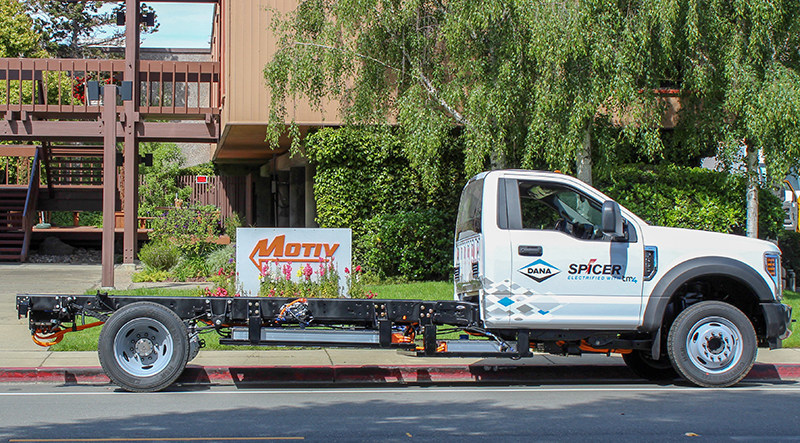 Dana Incorporated and Motiv Power Systems have announced a collaboration to integrate Dana’s Spicer® ElectrifiedTM eS9000r e-Axle on the Ford F-550 chassis for use in commercial fleet applications.