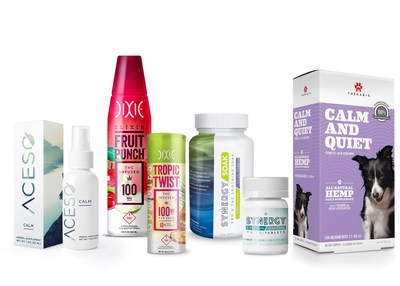 The Dixie Brands portfolio of CBD and THC-infused products includes more than 100 high-quality, commercially available items. (CNW Group/Dixie Brands, Inc.)