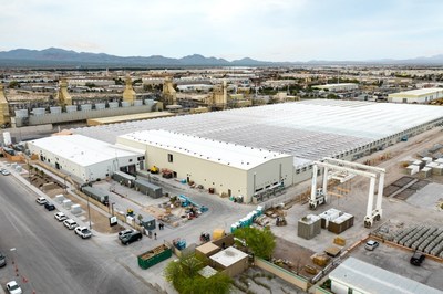 Aerial view of Flower One’s 400,000 sq. ft. greenhouse cultivation facility and 55,000 sq. ft. production facility.  Image taken on April 16, 2019. (CNW Group/Flower One Holdings Inc.)