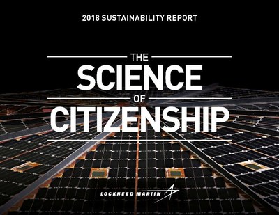 The cover of Lockheed Martin’s 2018 Sustainability Report, “The Science of Citizenship” features solar panels from the Insight Mars Lander, which was designed, tested and built by Lockheed Martin, and touched down on the Red Planet in 2018. The cover of Lockheed Martin’s 2018 Sustainability Report, “The Science of Citizenship” features solar panels from the Insight Mars Lander, which was designed, tested and built by Lockheed Martin, and touched down on the Red Planet in 2018.
