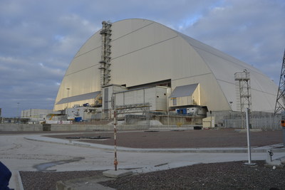 During final commissioning of equipment installed in the Chernobyl New Safe Confinement arch, workers tested remote-operated tools that will be used in the future dismantlement of the damaged reactor and adjacent structure. Credit: European Bank for Reconstruction and Development
