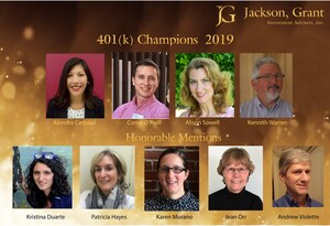 Financial Literacy Proponent Julie Jason and her firm, Jackson, Grant Investment Advisers, Announce Winners of the Inaugural 2019 401(k) Champion Award Recognizing 401(k) Participants Who Love Their 401(k)s