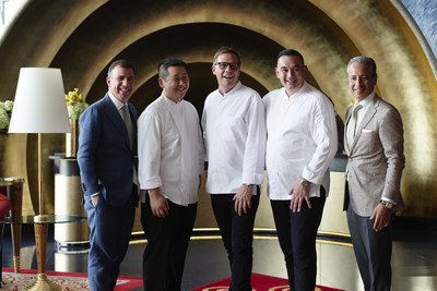 Anthony Costa, MD of Burj Al Arab, Chef Kim Joine Maurin, Chef Kasper Kurdahl, Chef Francky Semblat and Jose Silva, CEO of Jumeirah Group
