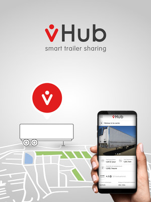 The vHub mobile application makes trailer inspection simple, fast and safe.  Drivers can start a reservation, declare damages and perform a return inspection in just a few minutes. vHub is available on Android and iOS. (CNW Group/vHub)