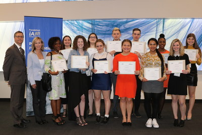 Cégep Garneau scholarship recipients with Denis Ricard, President and Chief Executive Officer of iA Financial Group (CNW Group/Industrial Alliance Insurance and Financial Services Inc.)