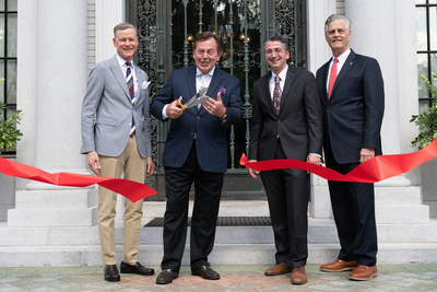 Chuck Chewning, Mr. Richard C. Kessler, Christian Sottile and Mayor Eddie DeLoach welcome VIPs to the restored Armstrong-Kessler Mansion