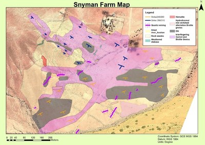 Figure 5 Geologic Map Grid 2 â€“ Snyman Farm Area (CNW Group/Gratomic)