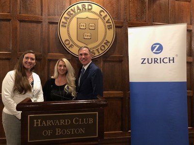 Paul Horgan, Head of U.S. Commercial Insurance for Zurich North America with Home Base representatives Monica Collins left; and Maureen Wade, right. Zurich made a donation to Home Base this week during the RIMS 2019 conference held in Boston.