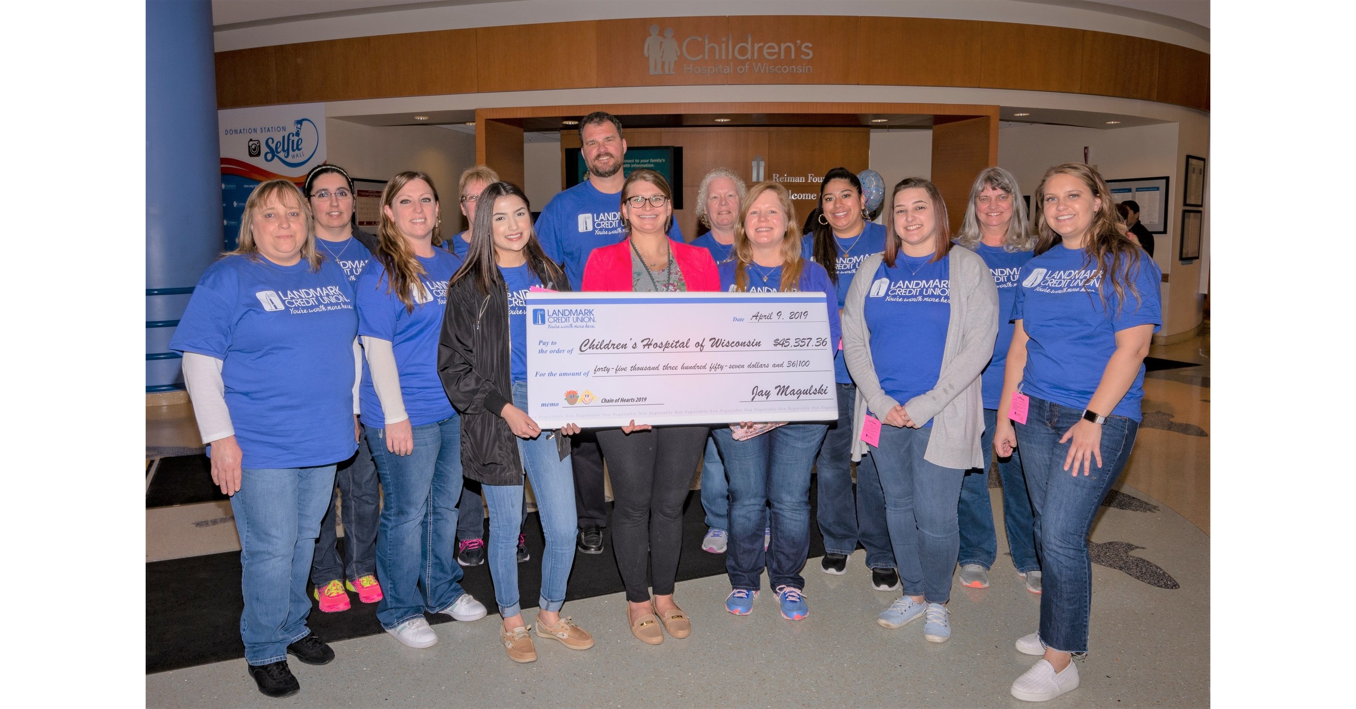 Landmark Credit Union Raises Over 45K For Children's Hospital Of Wisconsin