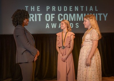 Award-winning actress Viola Davis congratulates Armani McFarland, 15, of Farr West (center) and Gabbie Lundberg, 12, of South Jordan (right) on being named Utah's top two youth volunteers for 2019 by The Prudential Spirit of Community Awards. Armani and Gabbie were honored at a ceremony on Sunday, May 5 at the Smithsonian's National Museum of Natural History, where they each received a $1,000 award.