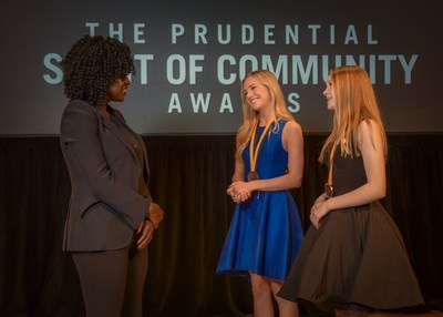 Award-winning actress Viola Davis congratulates Shae Smith, 15, of Bolivar (center) and Chloe Christensen, 14, of Lake Lotawana (right) on being named Missouri's top two youth volunteers for 2019 by The Prudential Spirit of Community Awards. Shae and Chloe were honored at a ceremony on Sunday, May 5 at the Smithsonian's National Museum of Natural History, where they each received a $1,000 award.