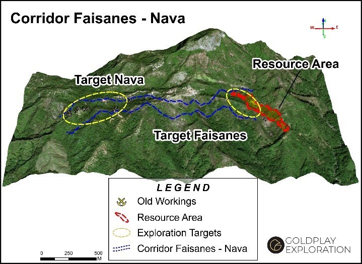 Figure 1 Nava - Location to the west of the San Marcial Resource and the Faisanes Target (CNW Group/Goldplay Exploration Ltd)