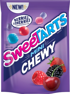 SweeTARTS Mini Chewy Berries & Cherries is an extension of the Mini Chewy line, the classic SweeTARTS flavor fusion in a chewy, coated candy that floods the taste buds with tangy flavor.