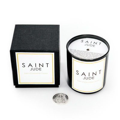 Modern prayer candles for a cause, benefiting Saint Jude Children's Research Hospital.