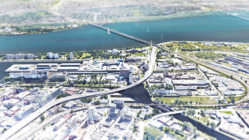 Le secteur Bridge-Bonaventure d'une superficie de 2,3 km2 situé à cheval sur les arrondissements du Sud-Ouest et de Ville-Marie. (Groupe CNW/Office de consultation publique de Montréal)
