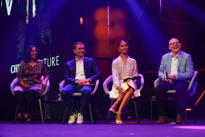 AMSTERDAM, NETHERLANDS - MAY 09: Chivas Venture judge Zoe Saldana attends the Chivas Venture Global Final at TNW Conference on May 09, 2019 in Amsterdam, Netherlands.The Chivas Venture gives $1m in no-strings funding every year to the hottest social startups from around the world. (Photo by Dean Mouhtaropoulos/Getty Images for The Chivas Venture).
