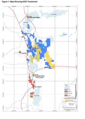 Figure 1: Map Showing HGO Tenements (CNW Group/RNC Minerals)
