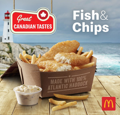 McDonald's Canada announced the new Fish & Chips Meal will be offered across Canada for a limited time, starting May 14th. The Fish & Chips meal is made with 100 per cent sustainably-caught Canadian Atlantic haddock, as certified by the Marine Stewardship Council (MSC). (CNW Group/McDonald's Canada)