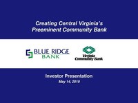 Blue Ridge Bankshares, Inc. To Acquire Virginia Community Bankshares, Inc.